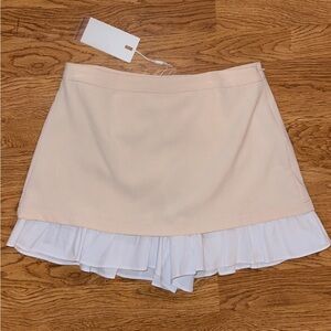 Beige and White Skort